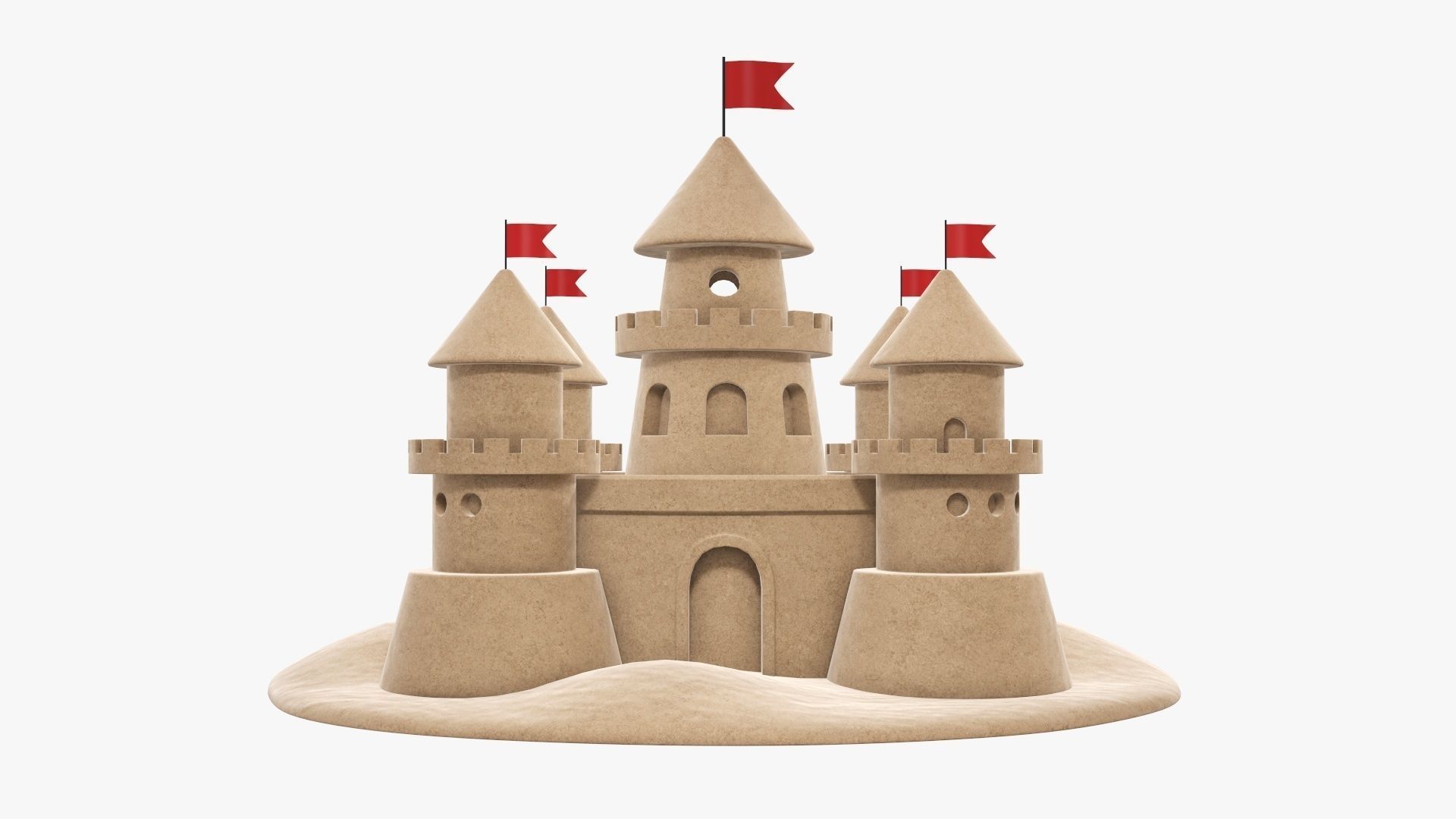 Sand castle 3D model_1