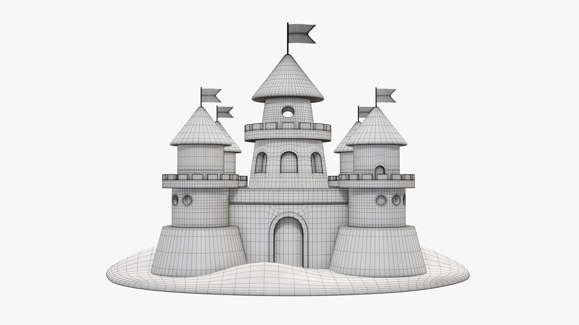 Sand castle 3D model_10