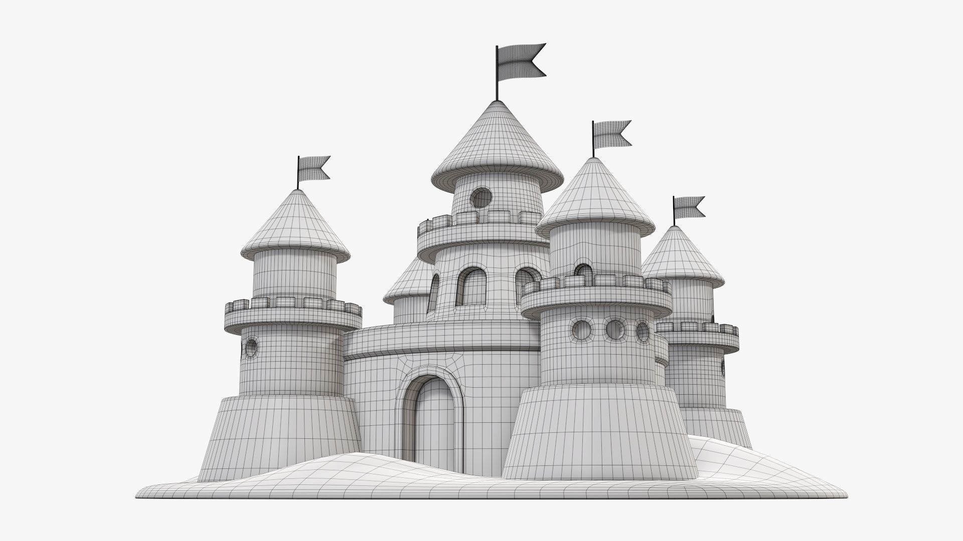 Sand castle 3D model_13