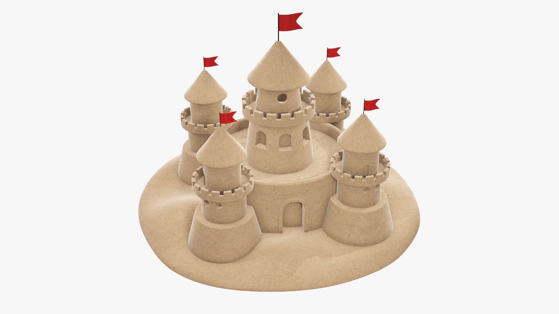 Sand castle 3D model_3