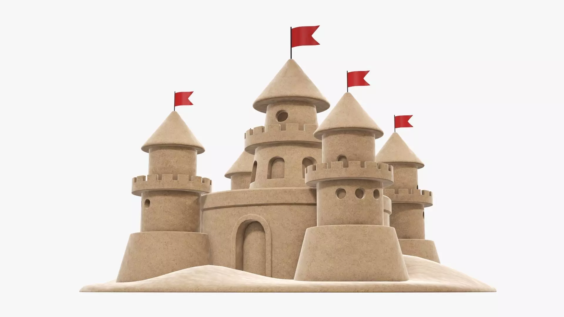 Sand castle 3D model_0