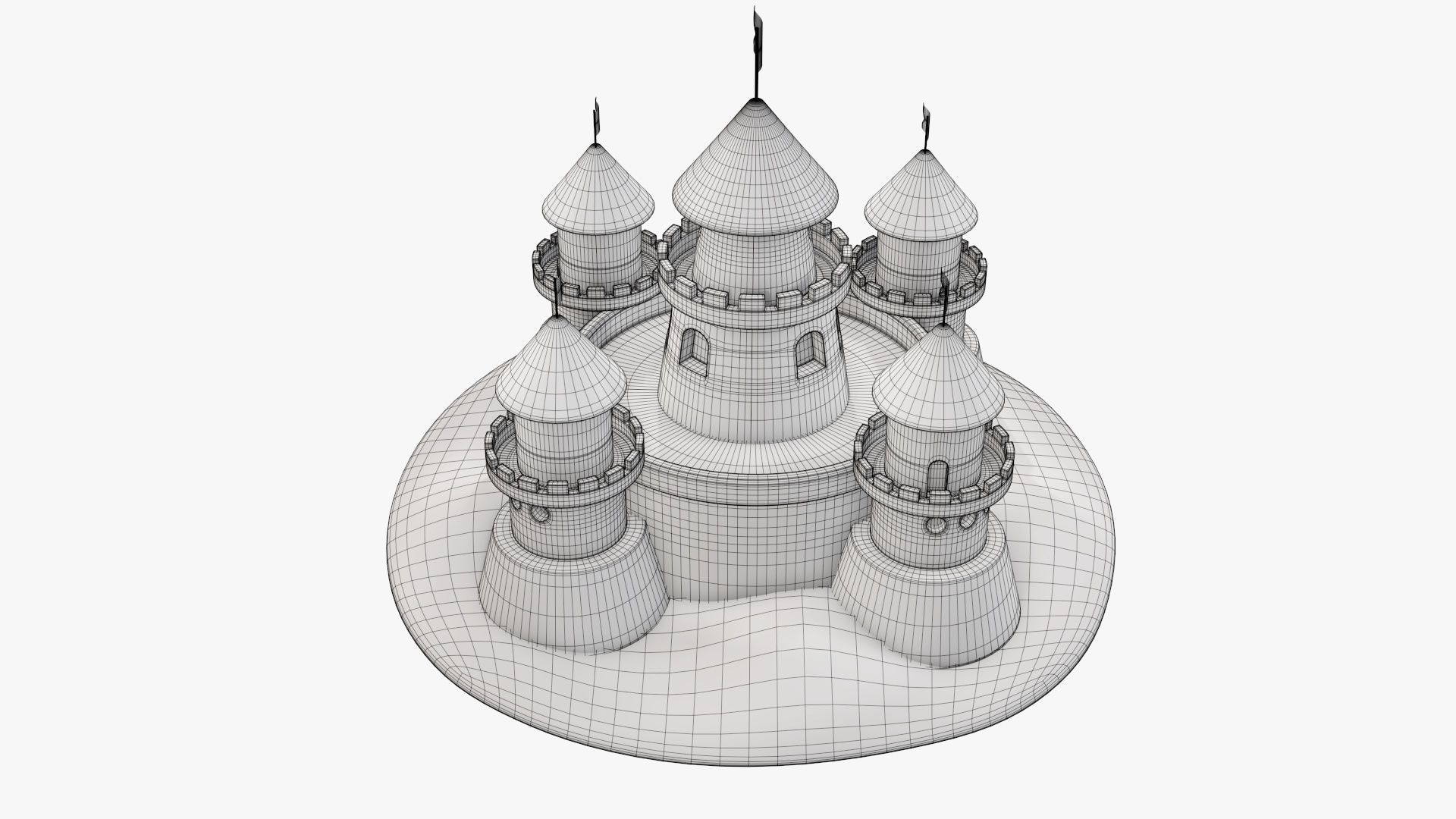 Sand castle 3D model_8