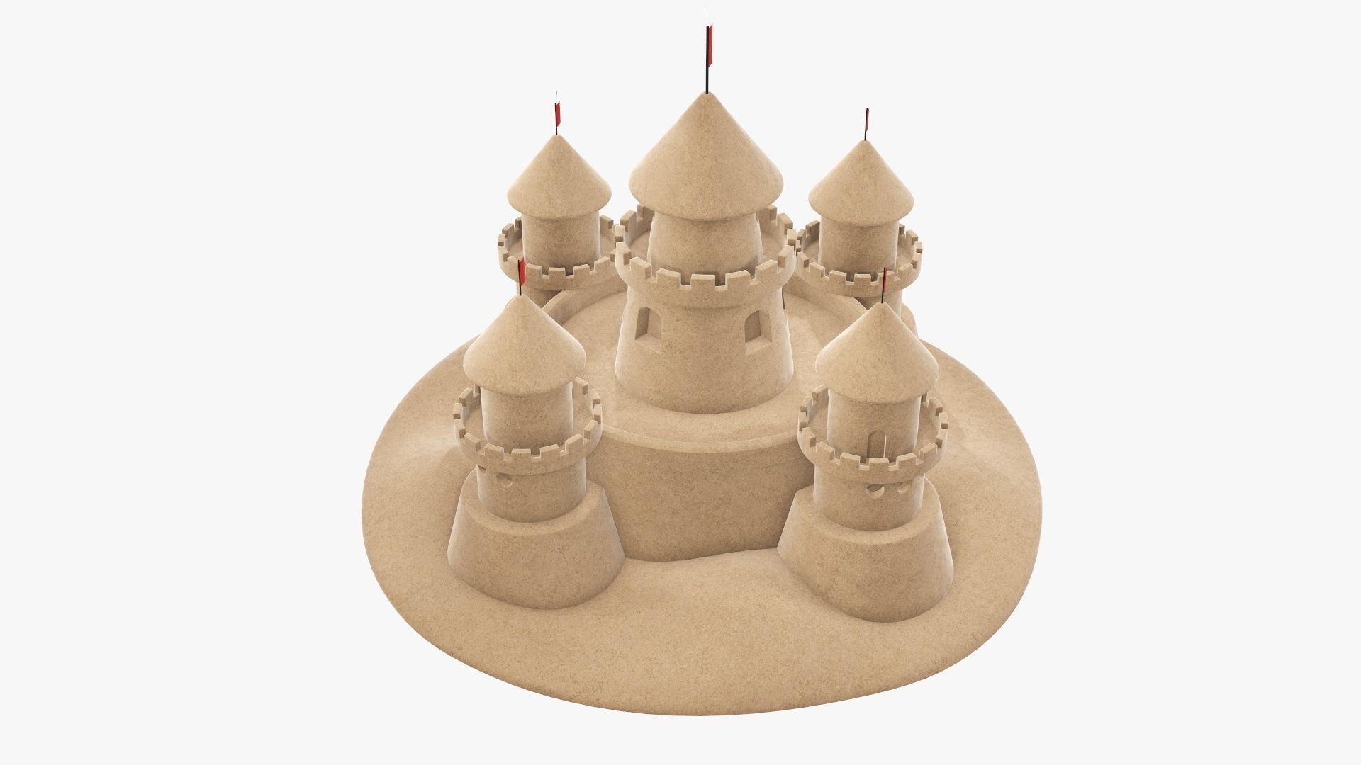 Sand castle 3D model_4