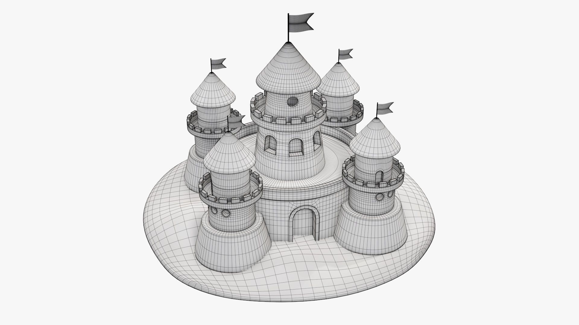 Sand castle 3D model_7