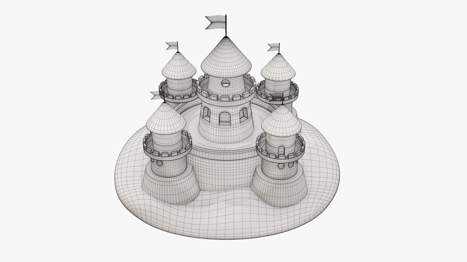 Sand castle 3D model_9