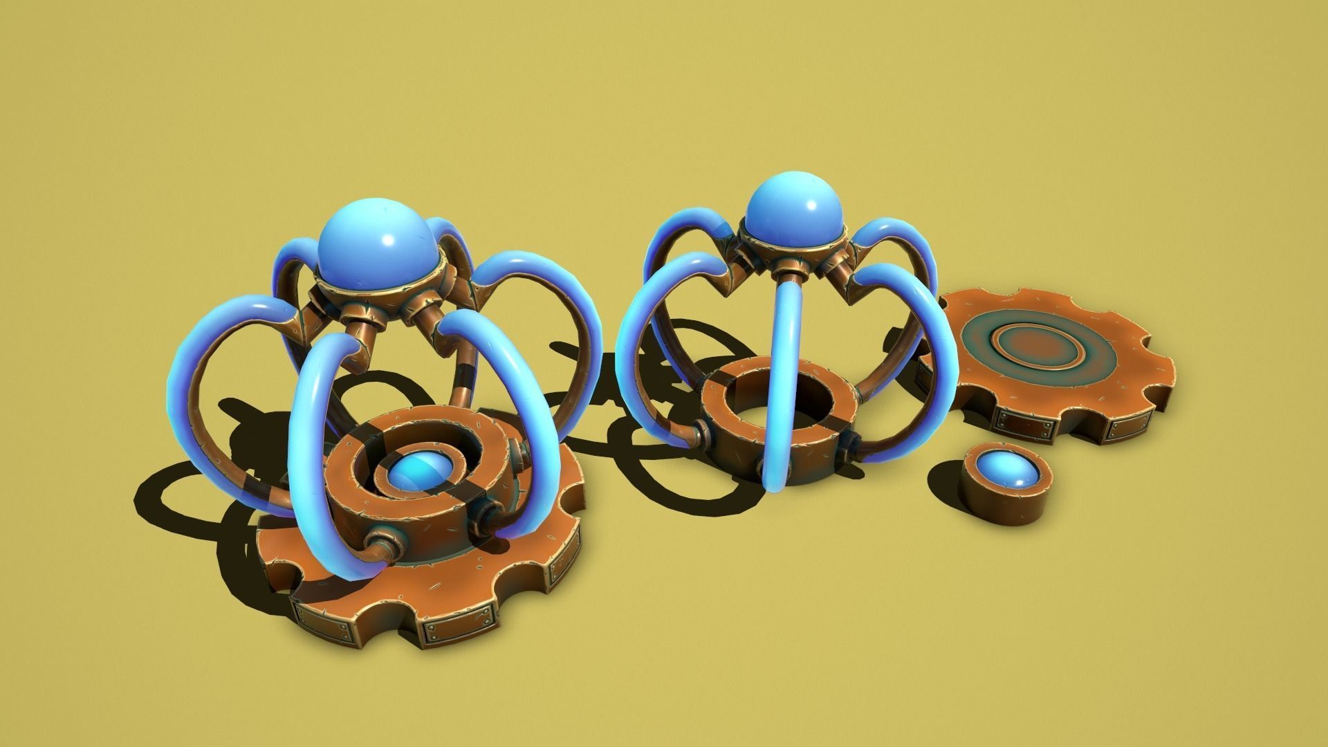 Fantasy lamps Low-poly 3D model_8