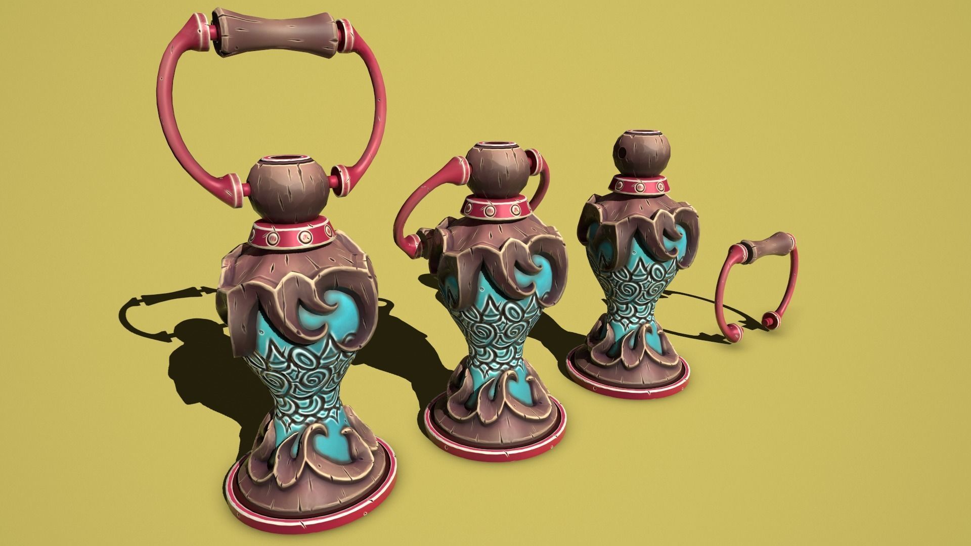 Fantasy lamps Low-poly 3D model_15