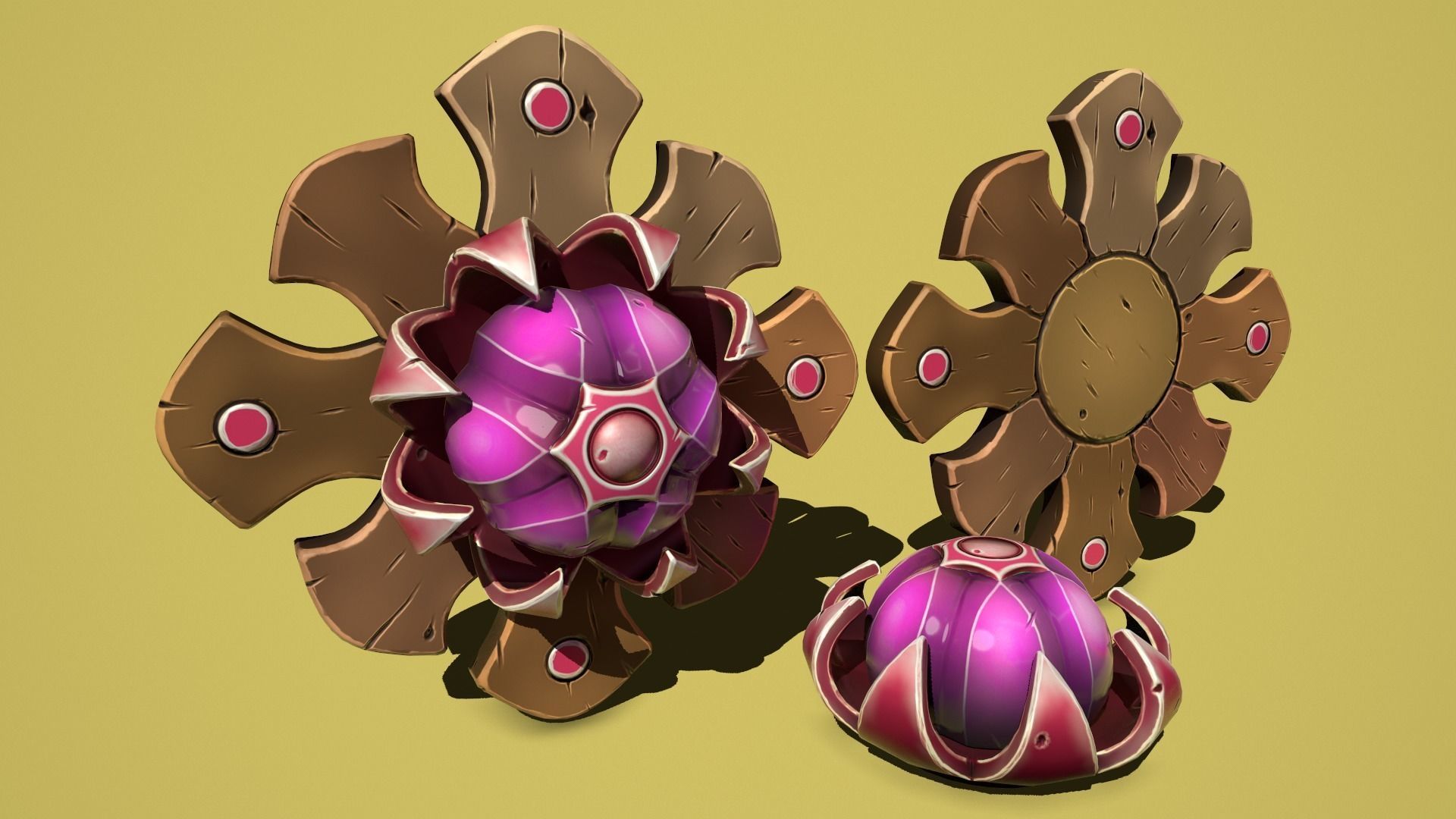 Fantasy lamps Low-poly 3D model_23