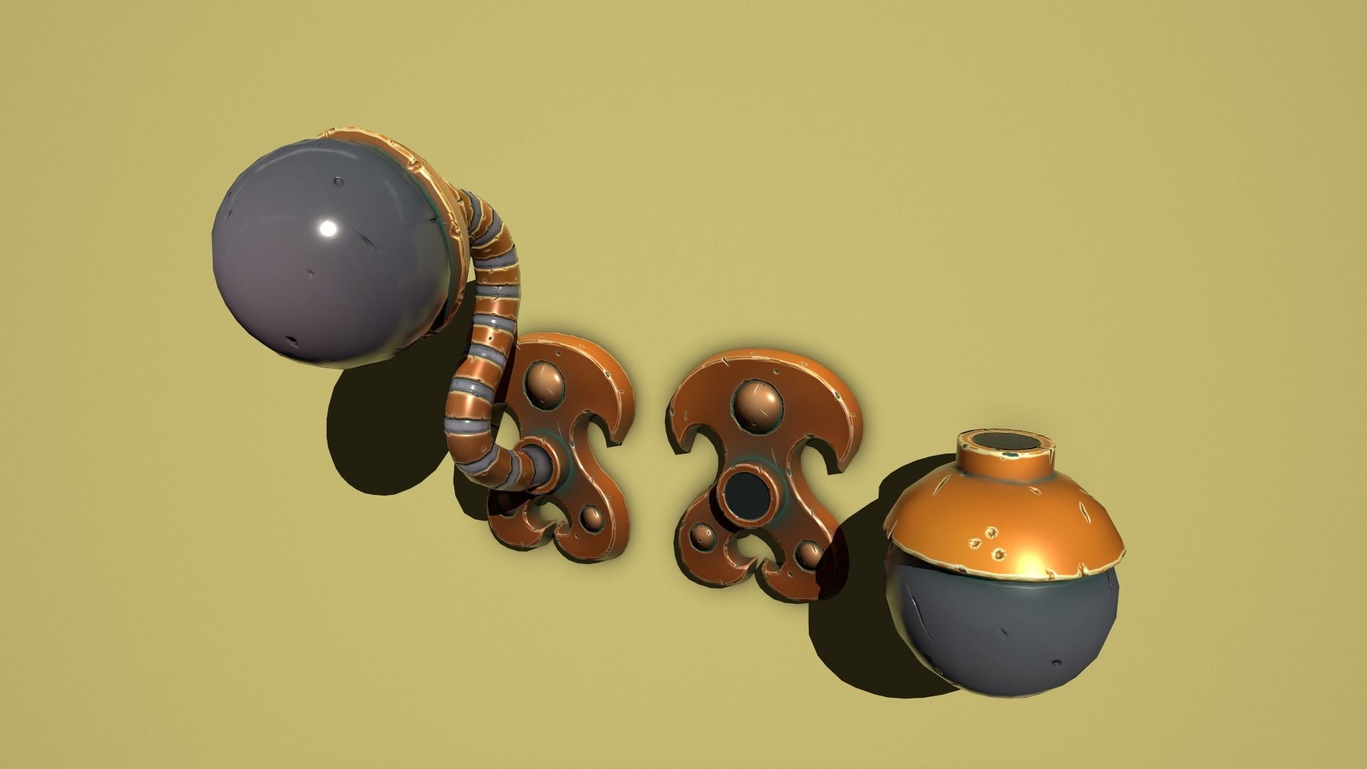 Fantasy lamps Low-poly 3D model_10