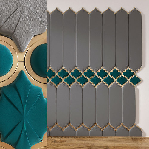 3Dpanel004 moroccan mosaic tiles 3D model