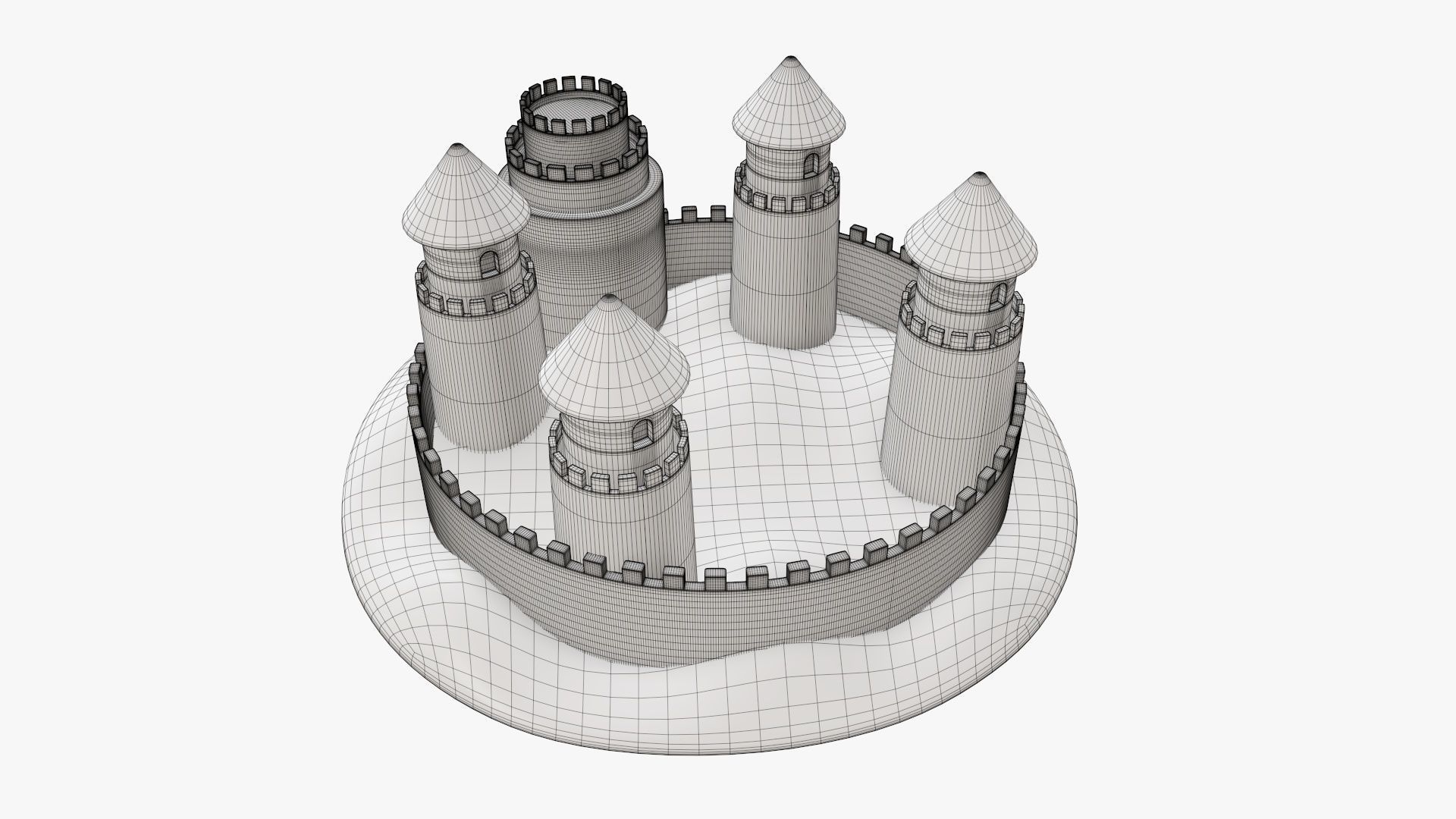 Sand castle 04 3D model_9