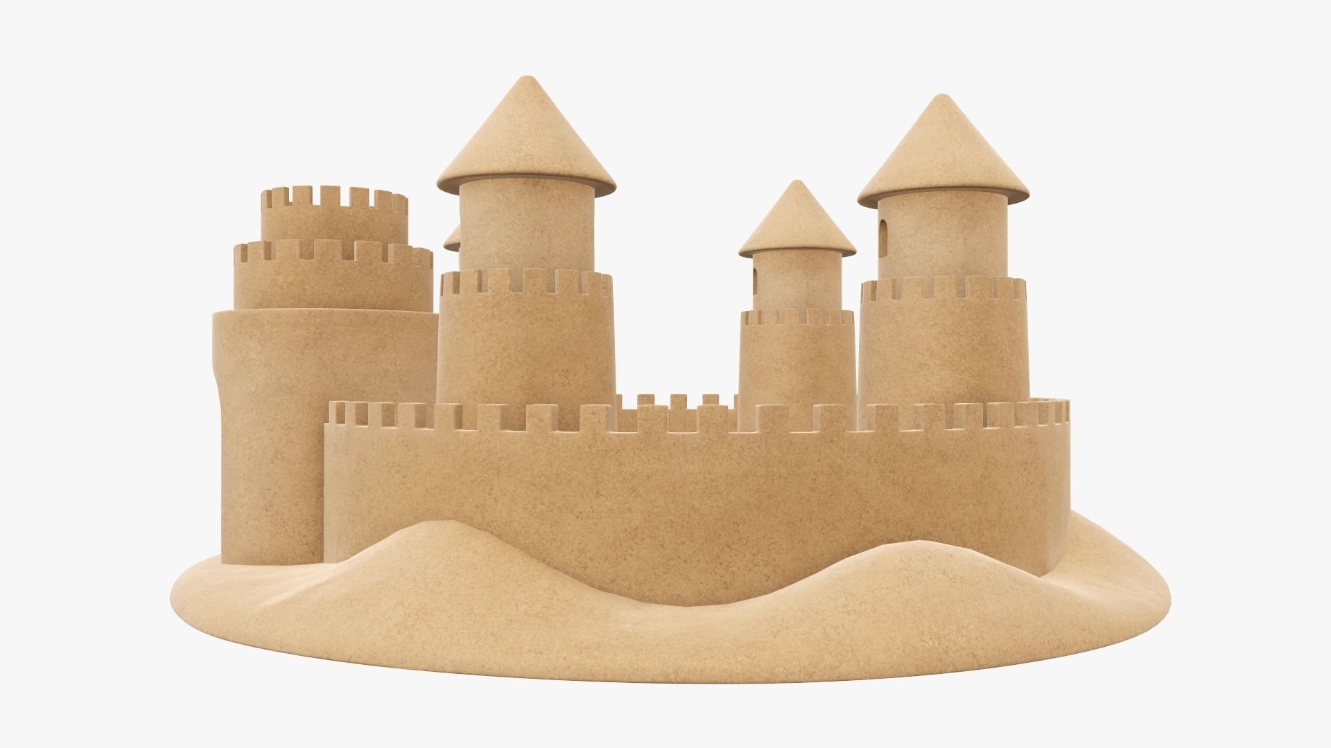 Sand castle 04 3D model_4