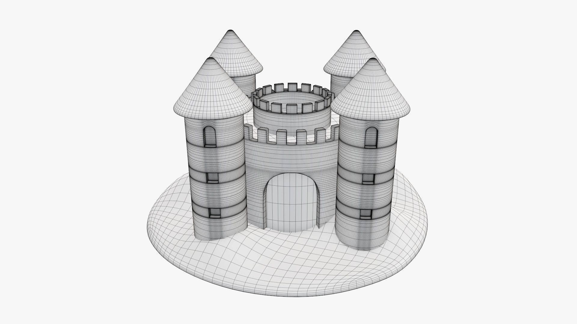 Sand castle 05 3D model_6