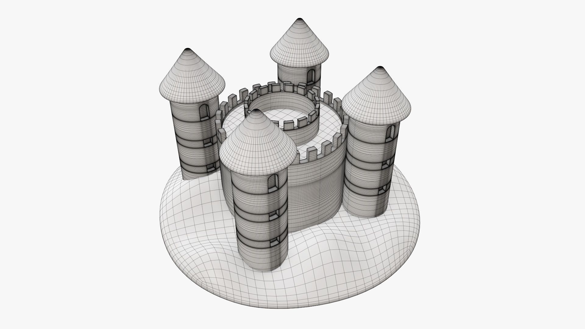 Sand castle 05 3D model_9