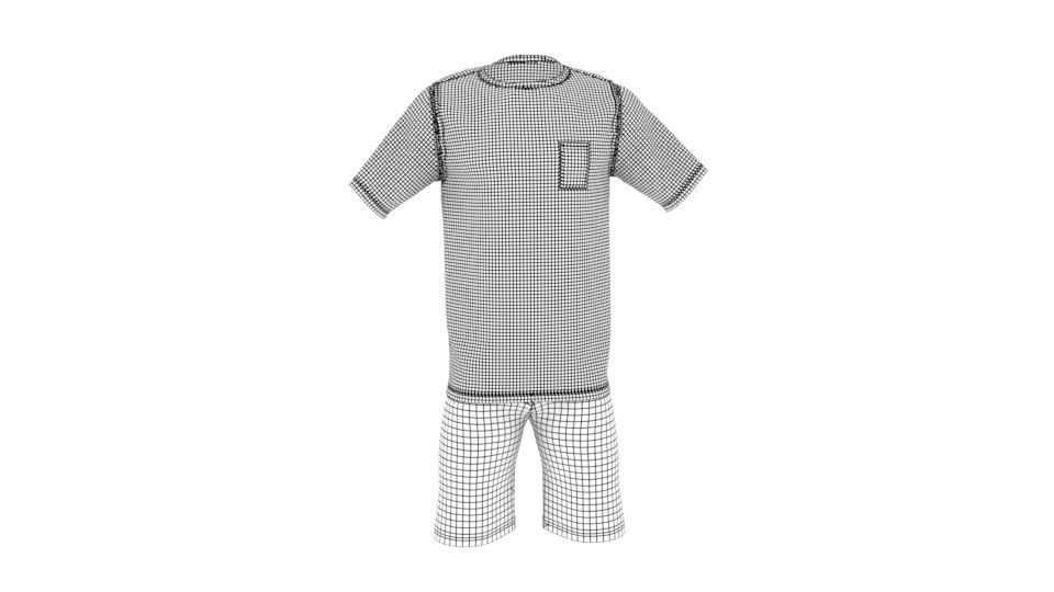 Plain Shirt And Pant High Poly 3D model_3