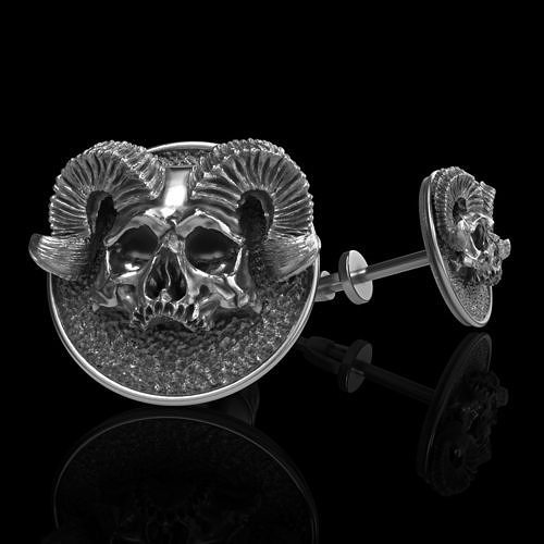 skull earrings studs 3D print model
