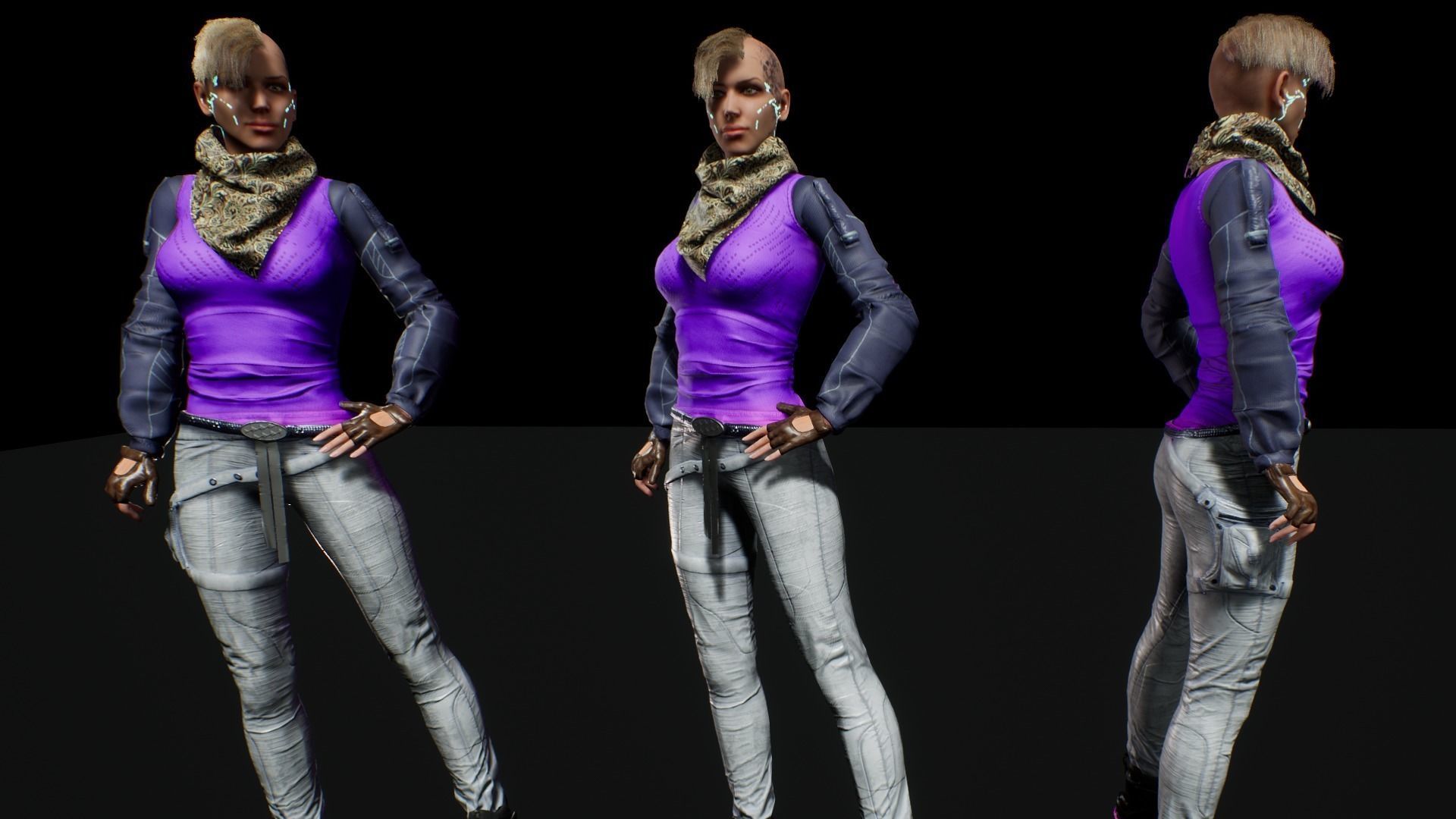 cyberpunk g1 Low-poly 3D model_10