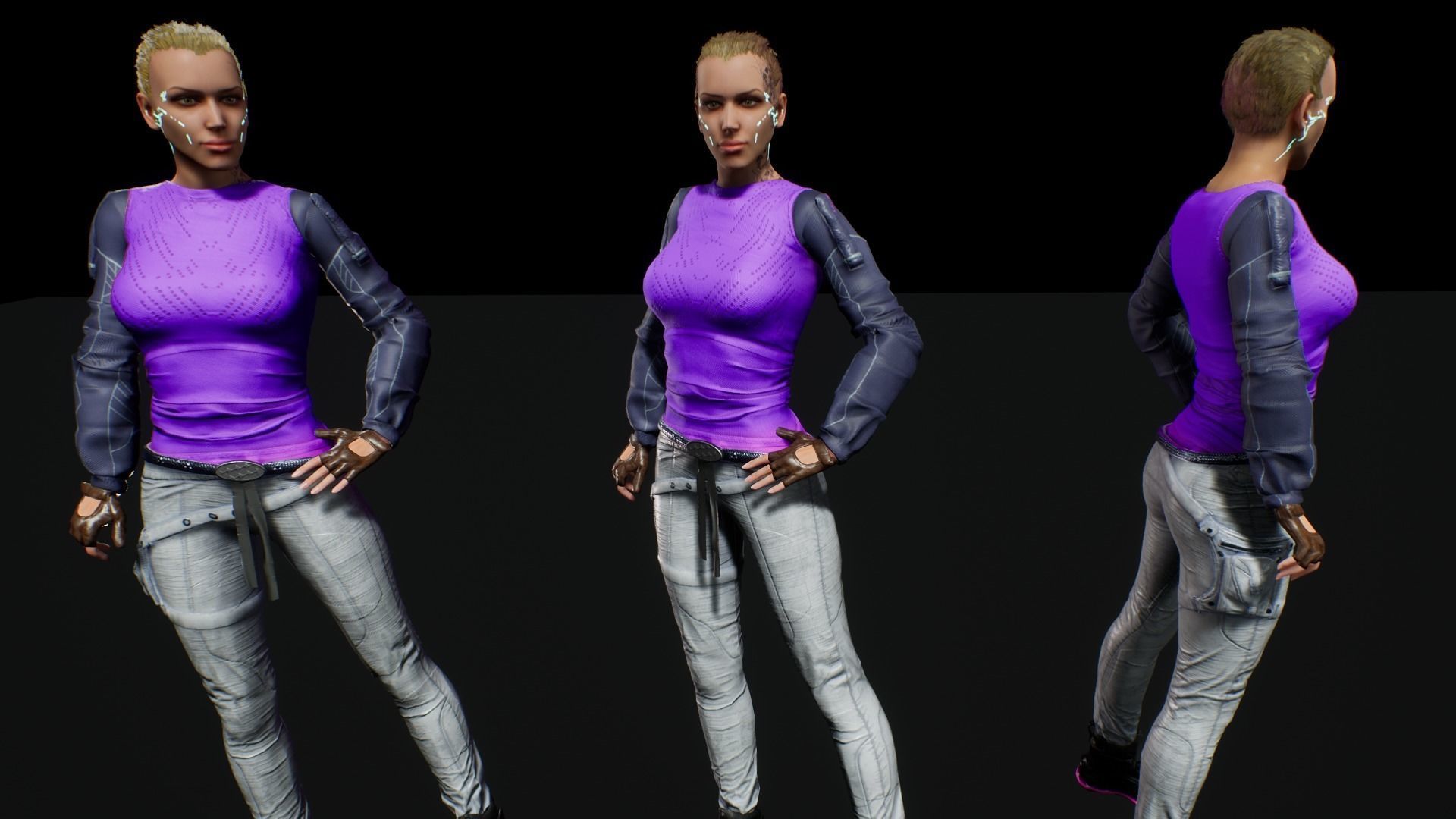 cyberpunk g1 Low-poly 3D model_7