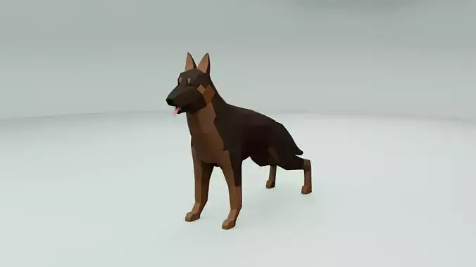 Low Poly German Shepherd Dog