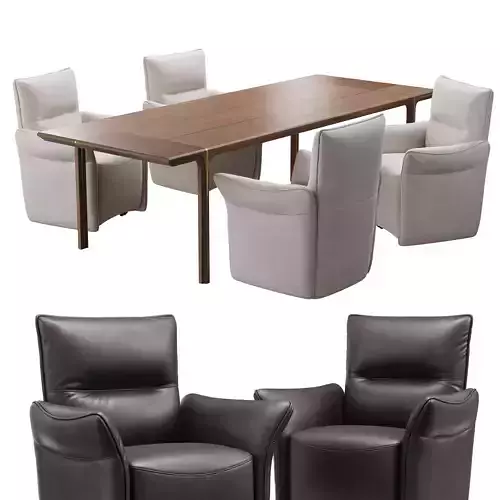 natuzzi mama chair kendo table 3D model
