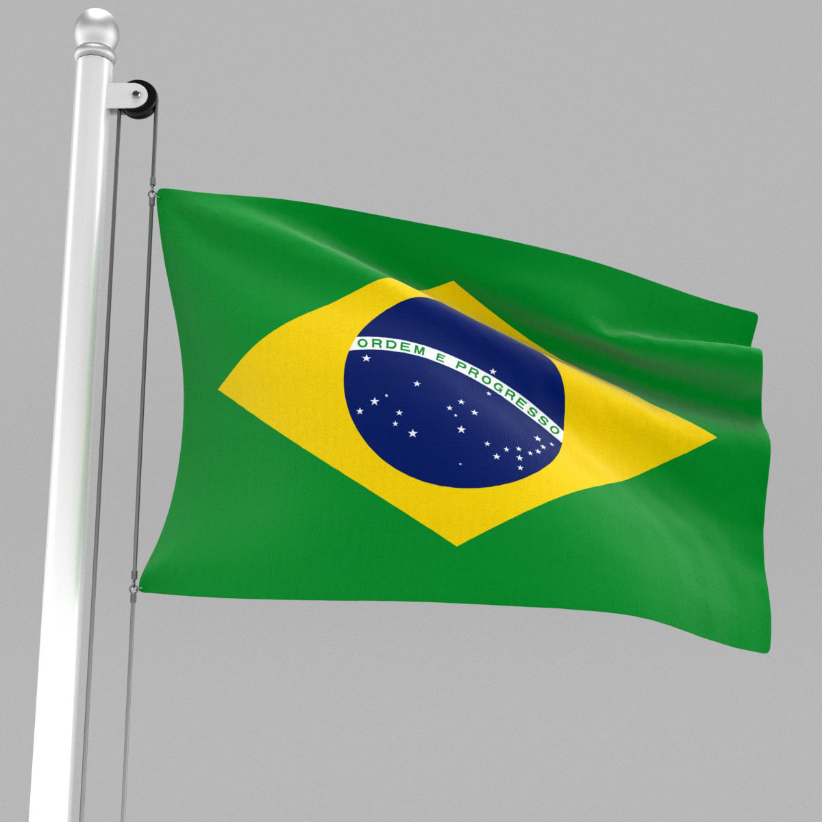 Flag of Brazil 3D model_3