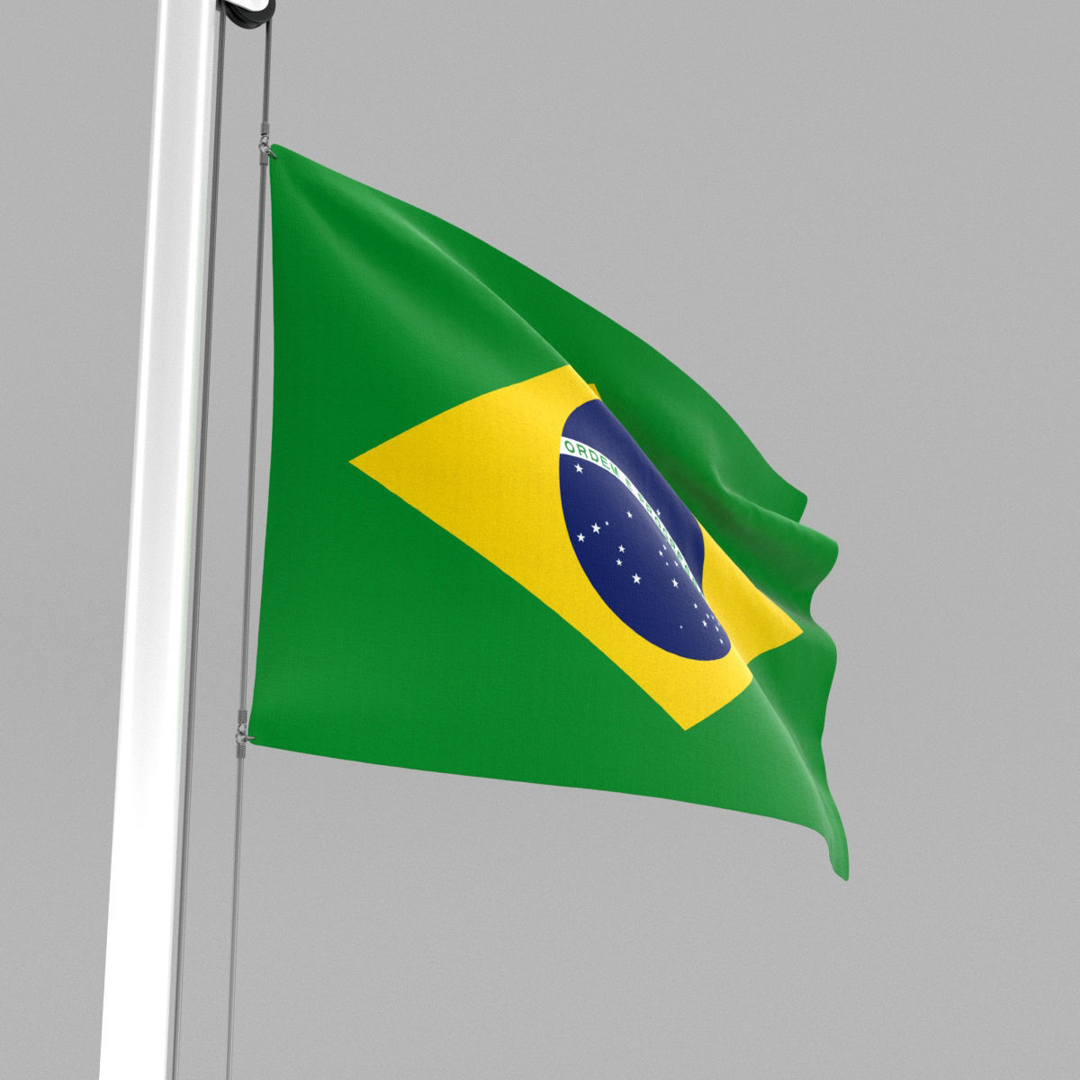 Flag of Brazil 3D model_5