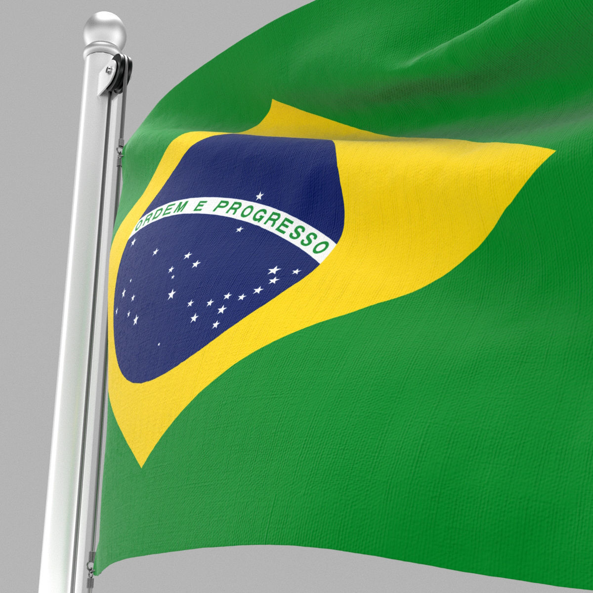 Flag of Brazil 3D model_9