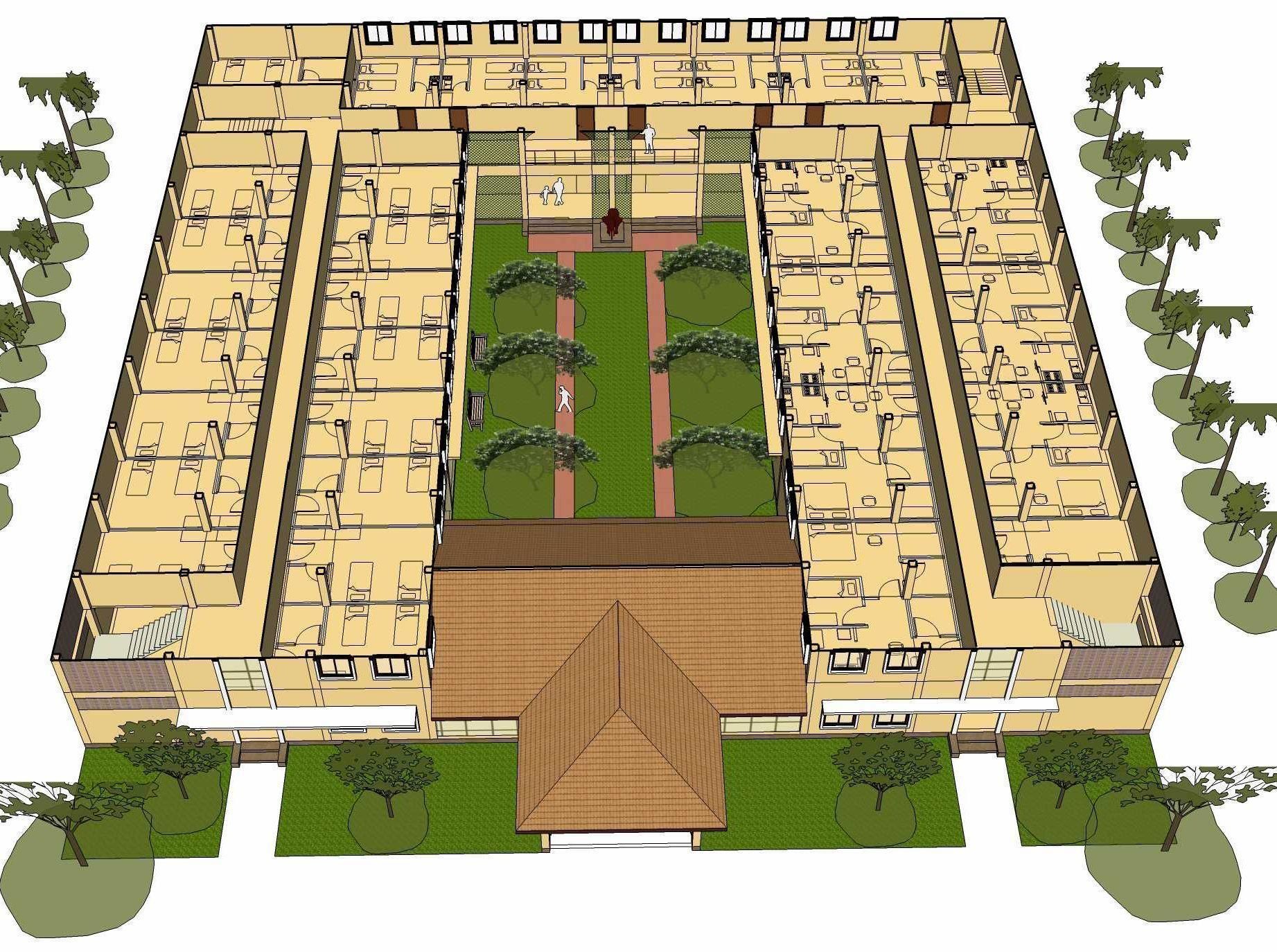 Apartment building 3D model_4