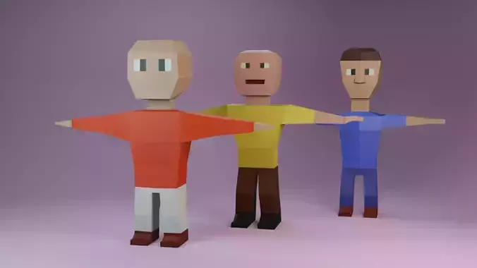 Low Poly Game Characters Free low-poly 3D model