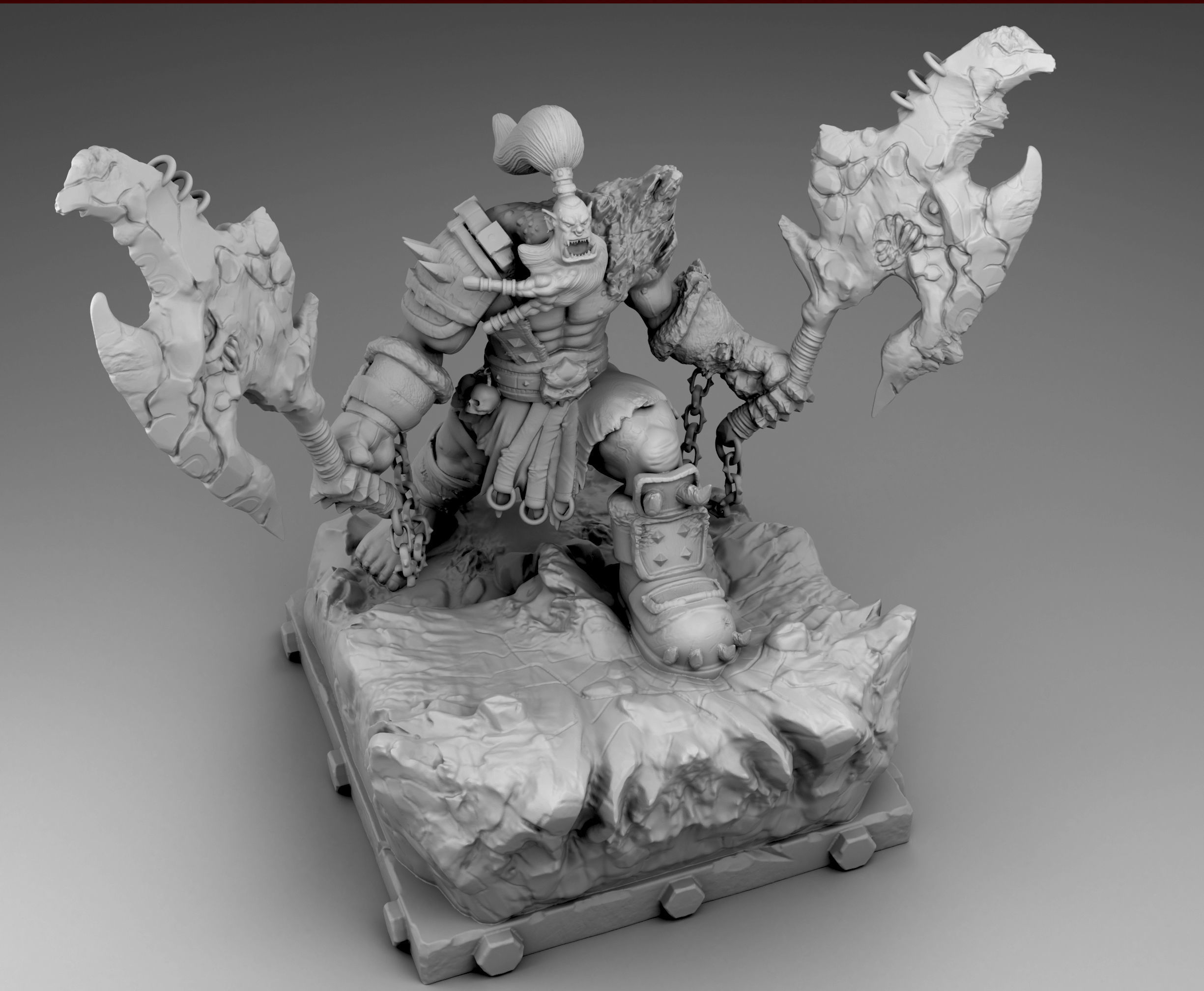 Orc rage 3D print model_2