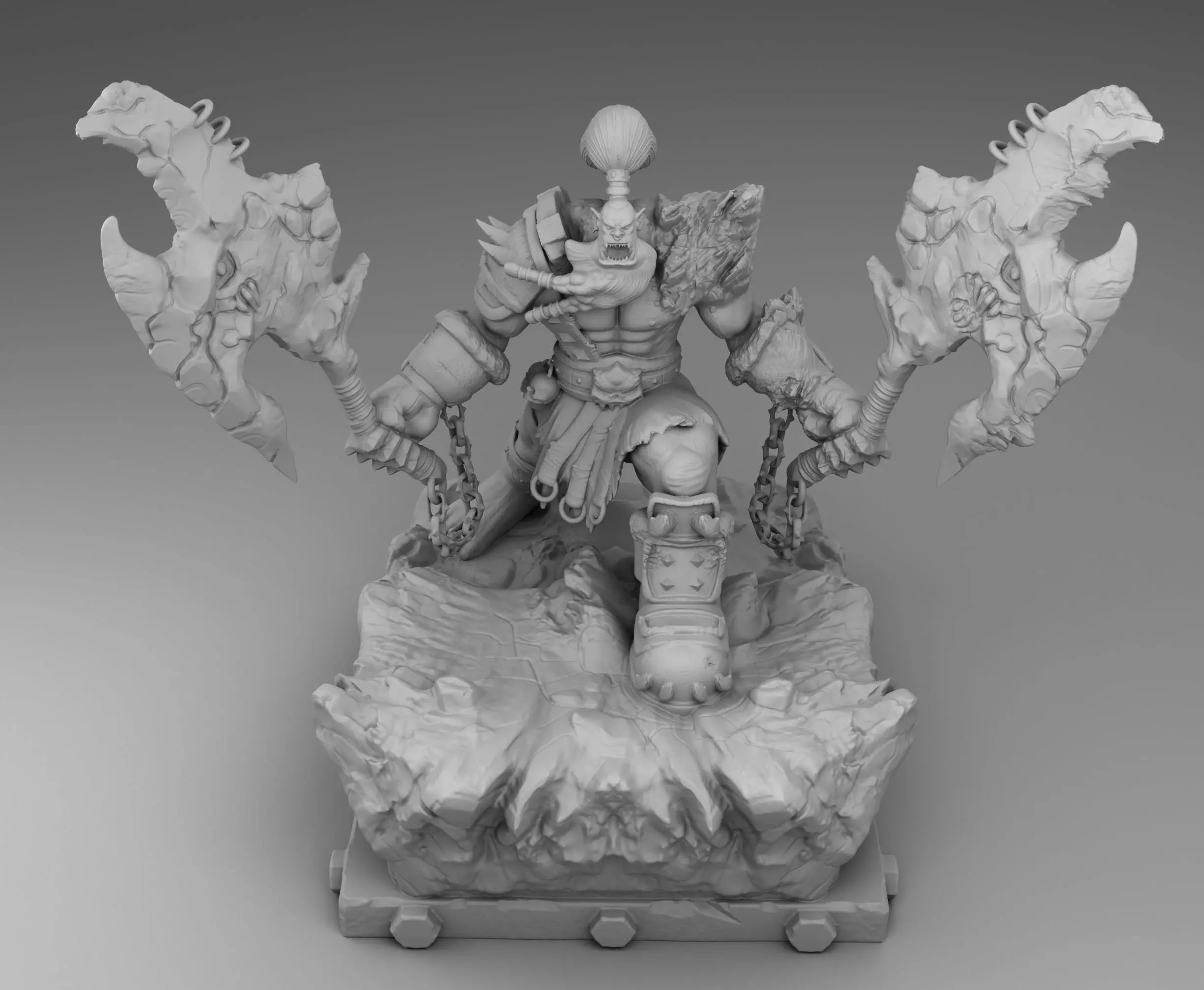 Orc rage 3D print model_0