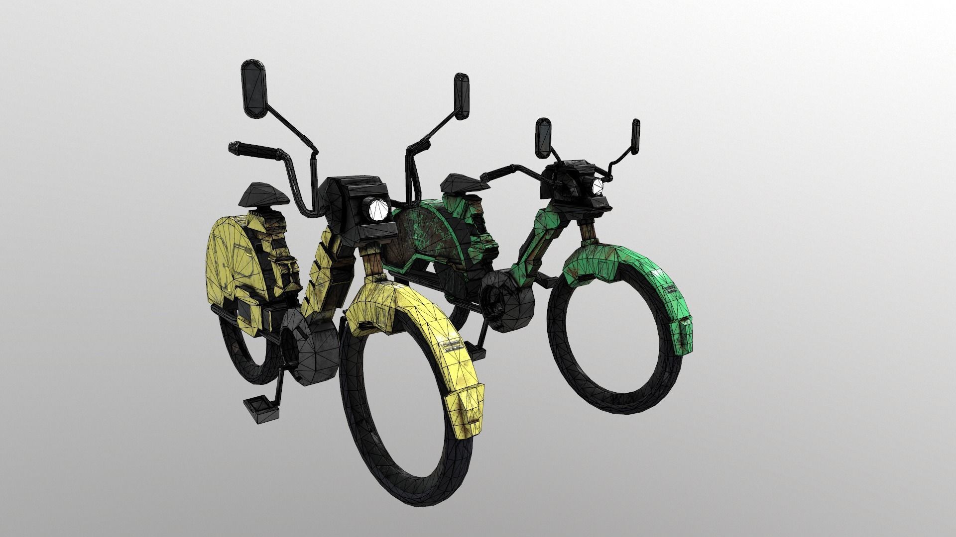 Cyberpunk Motorcycle Low-poly 3D model_14
