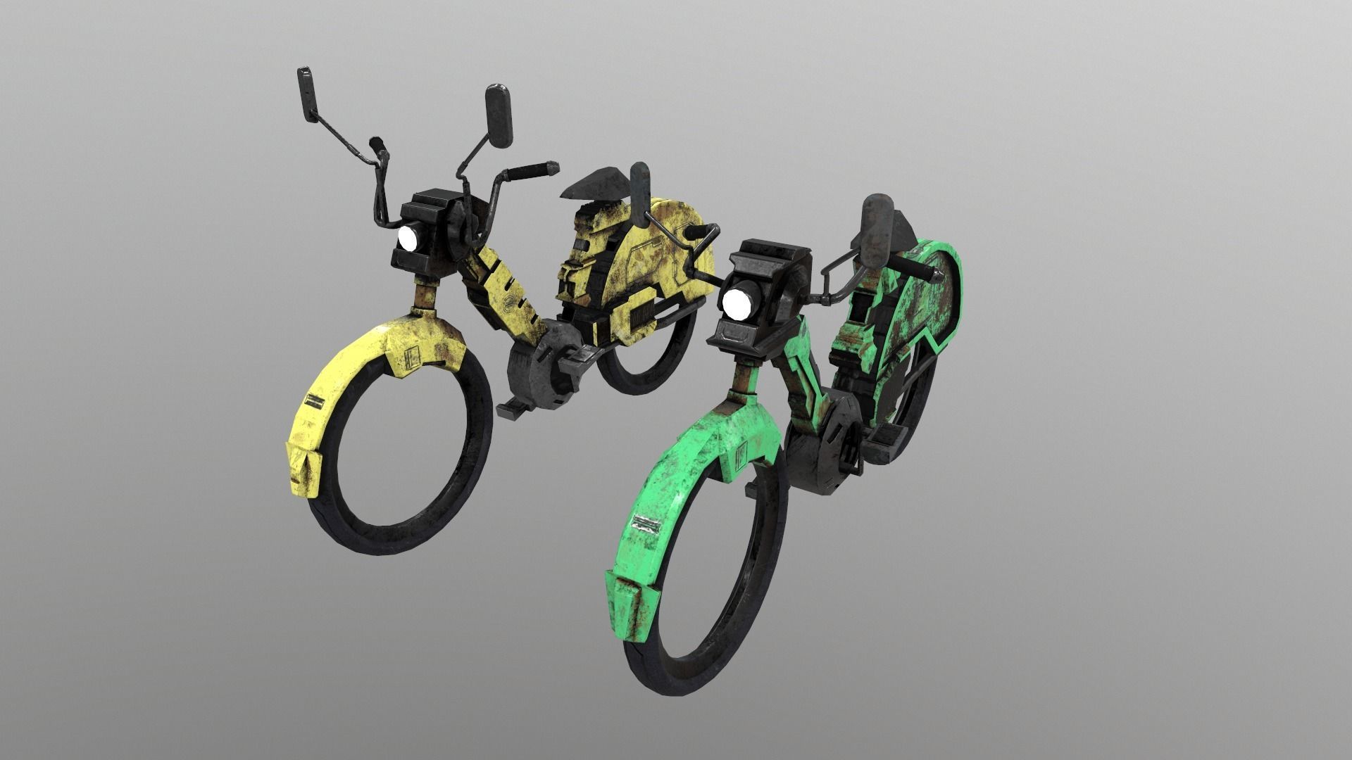 Cyberpunk Motorcycle Low-poly 3D model_4