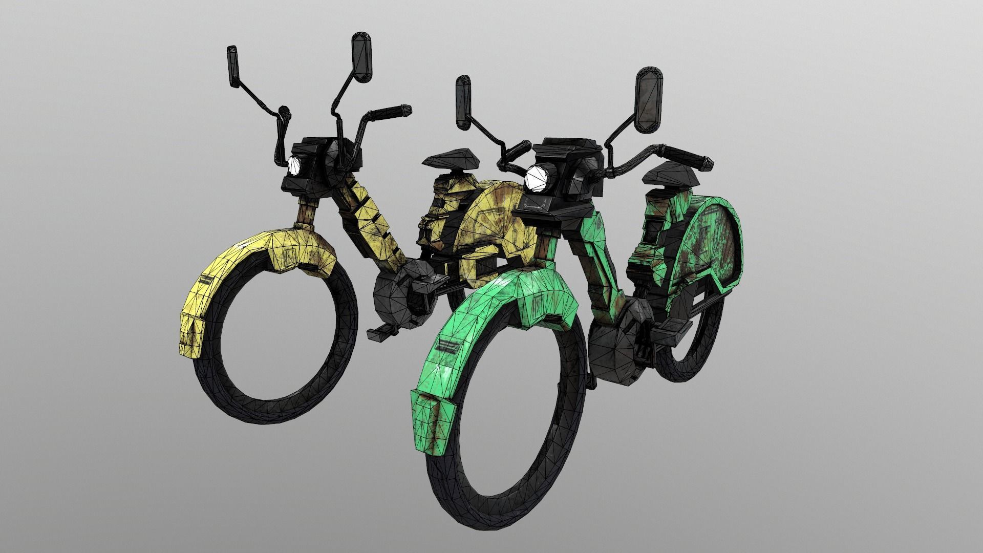 Cyberpunk Motorcycle Low-poly 3D model_11