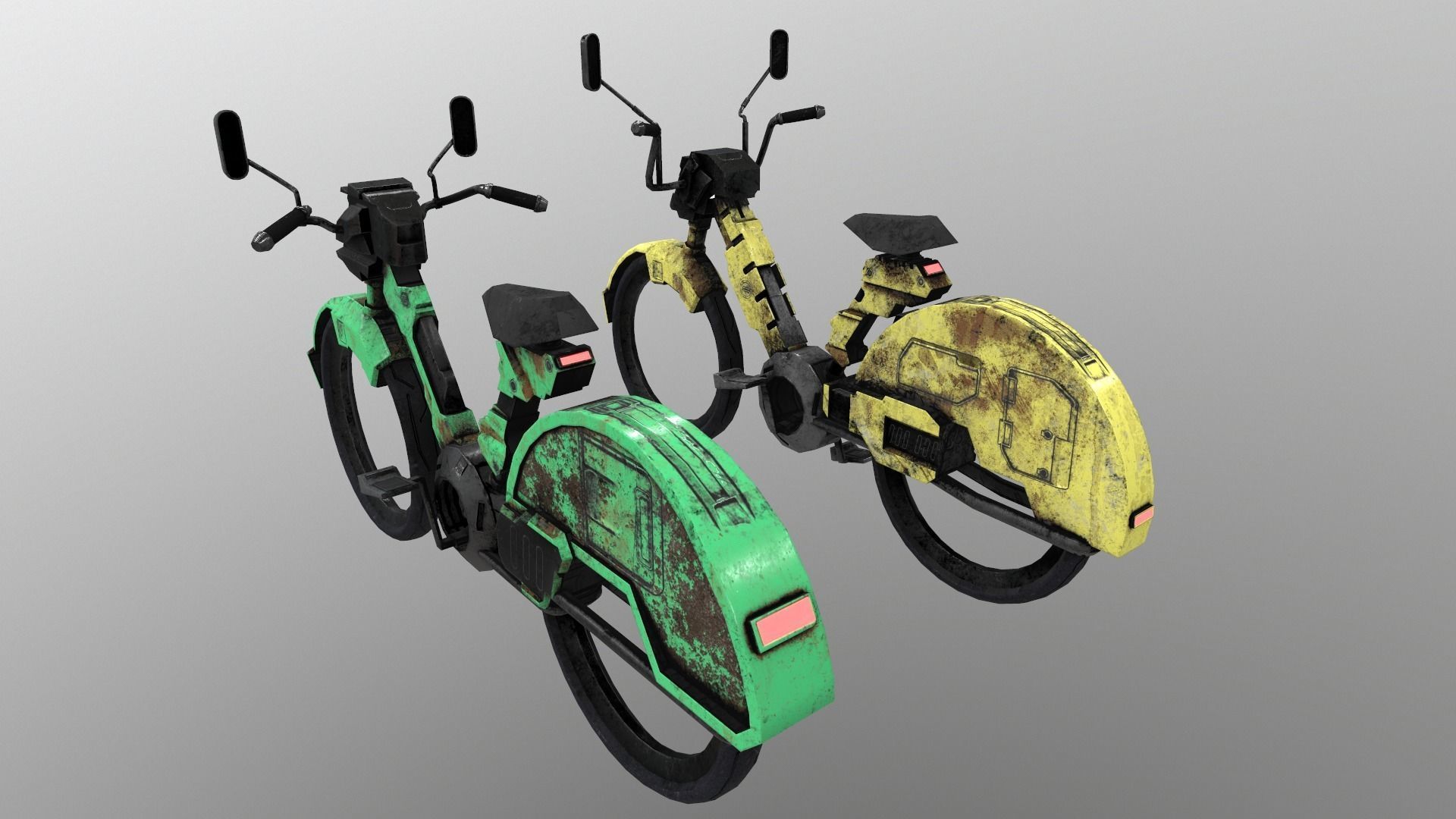 Cyberpunk Motorcycle Low-poly 3D model_17