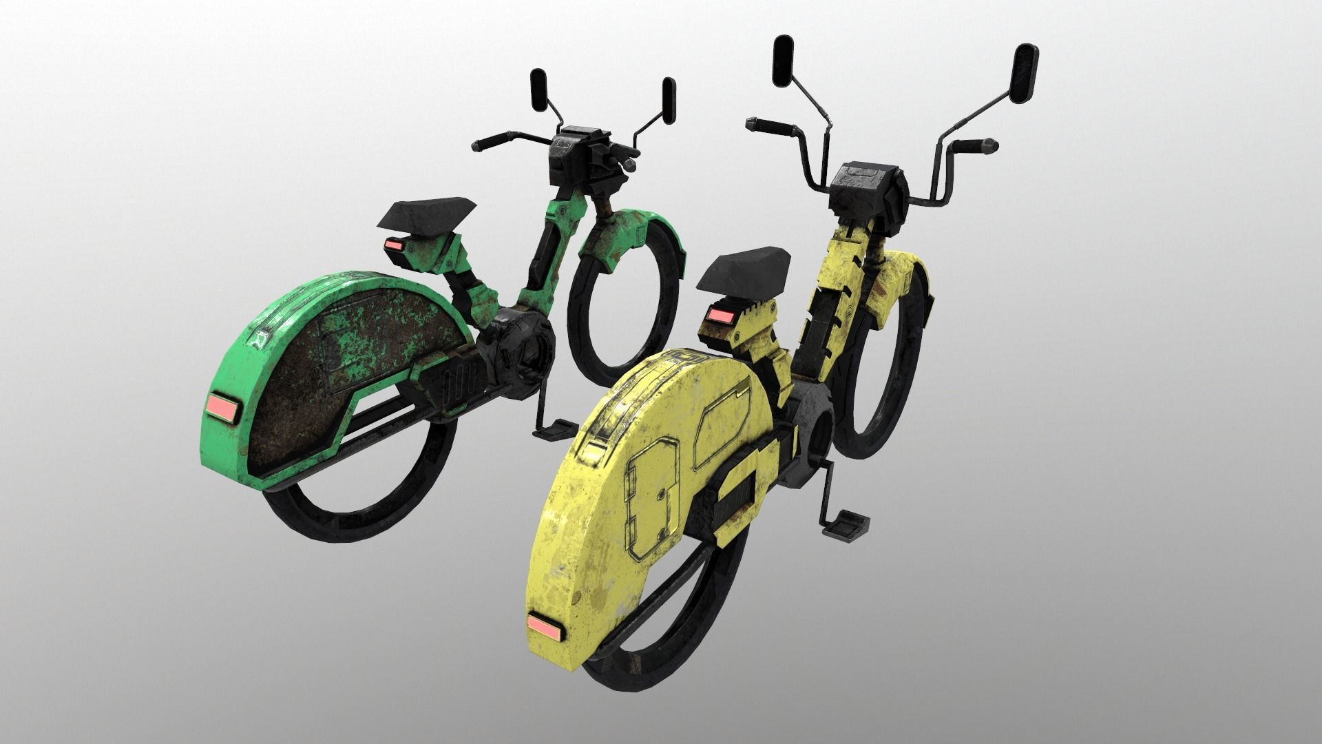 Cyberpunk Motorcycle Low-poly 3D model_2