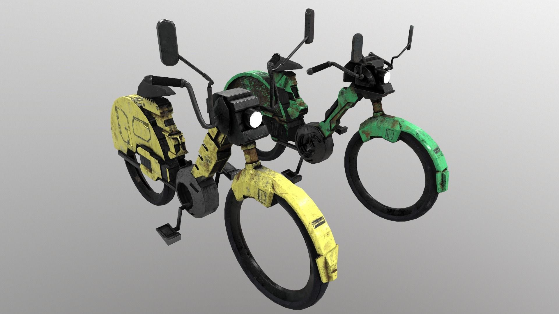 Cyberpunk Motorcycle Low-poly 3D model_20