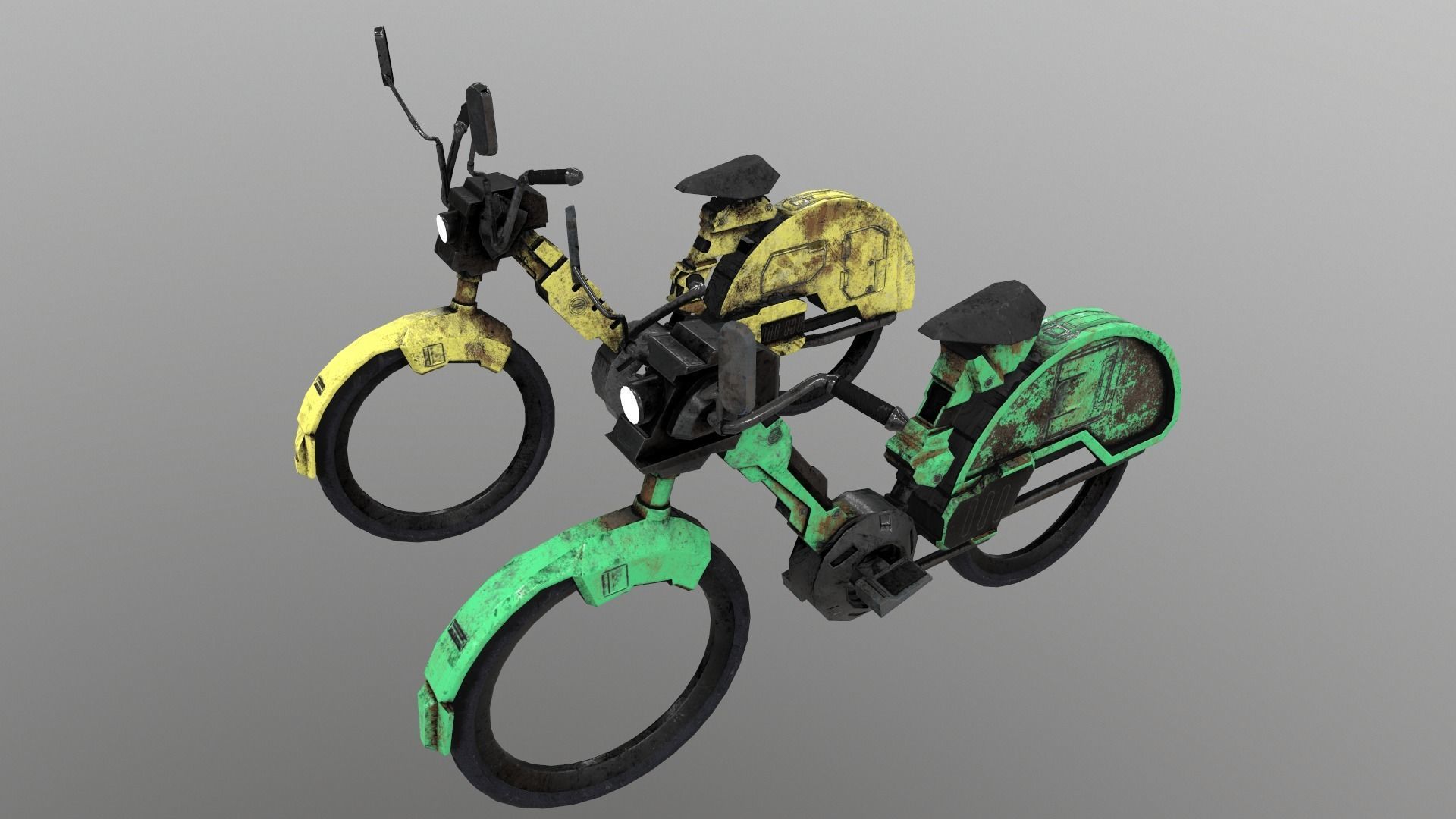 Cyberpunk Motorcycle Low-poly 3D model_10