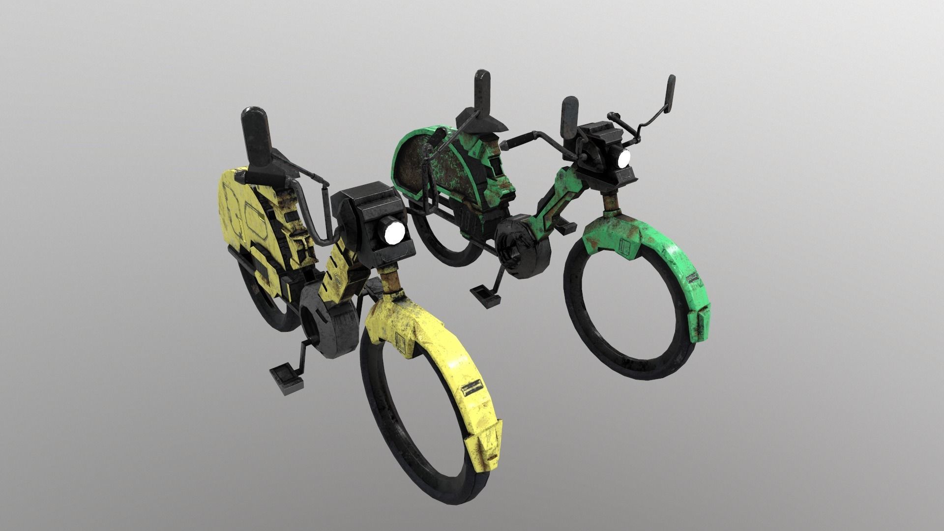 Cyberpunk Motorcycle Low-poly 3D model_3