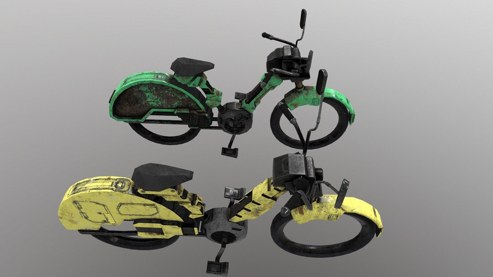 Cyberpunk Motorcycle Low-poly 3D model_6
