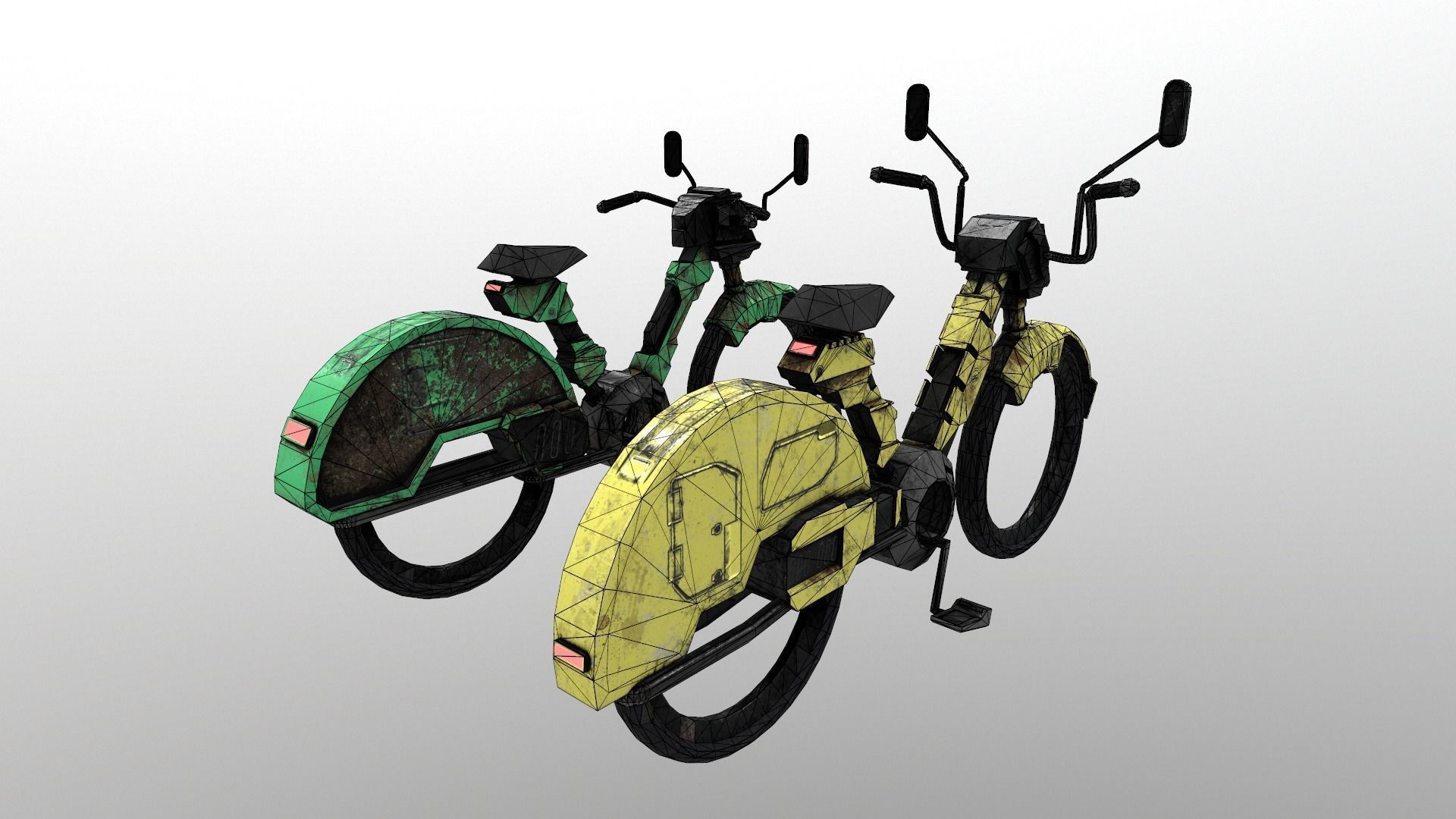 Cyberpunk Motorcycle Low-poly 3D model_13