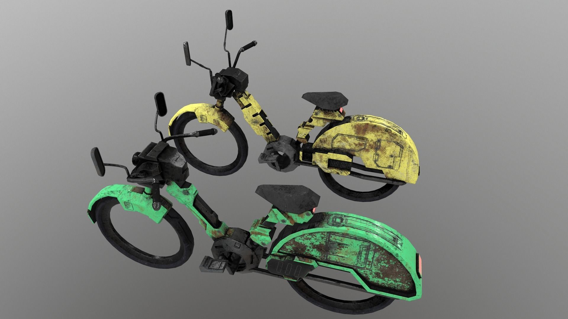 Cyberpunk Motorcycle Low-poly 3D model_9