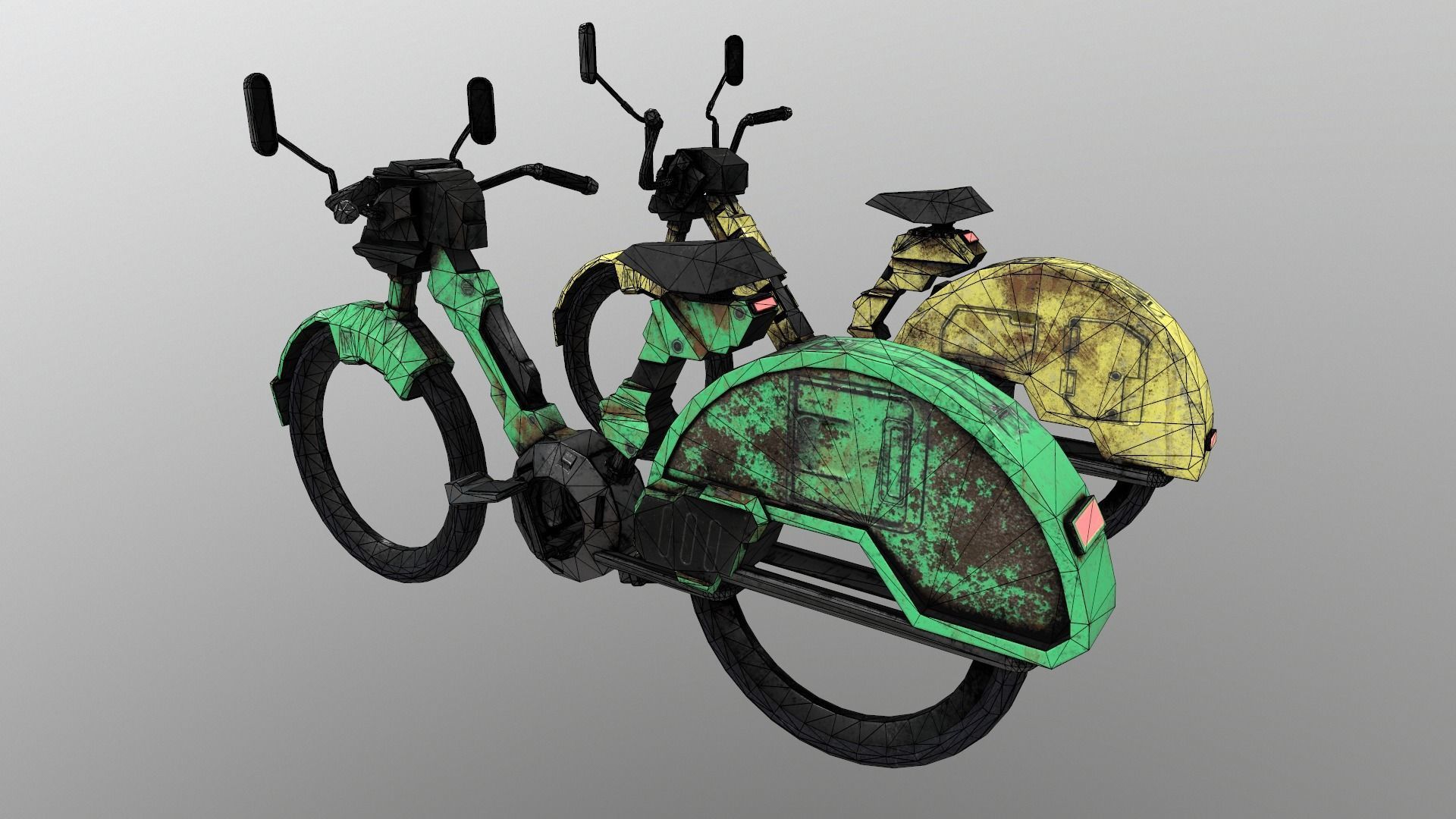 Cyberpunk Motorcycle Low-poly 3D model_16