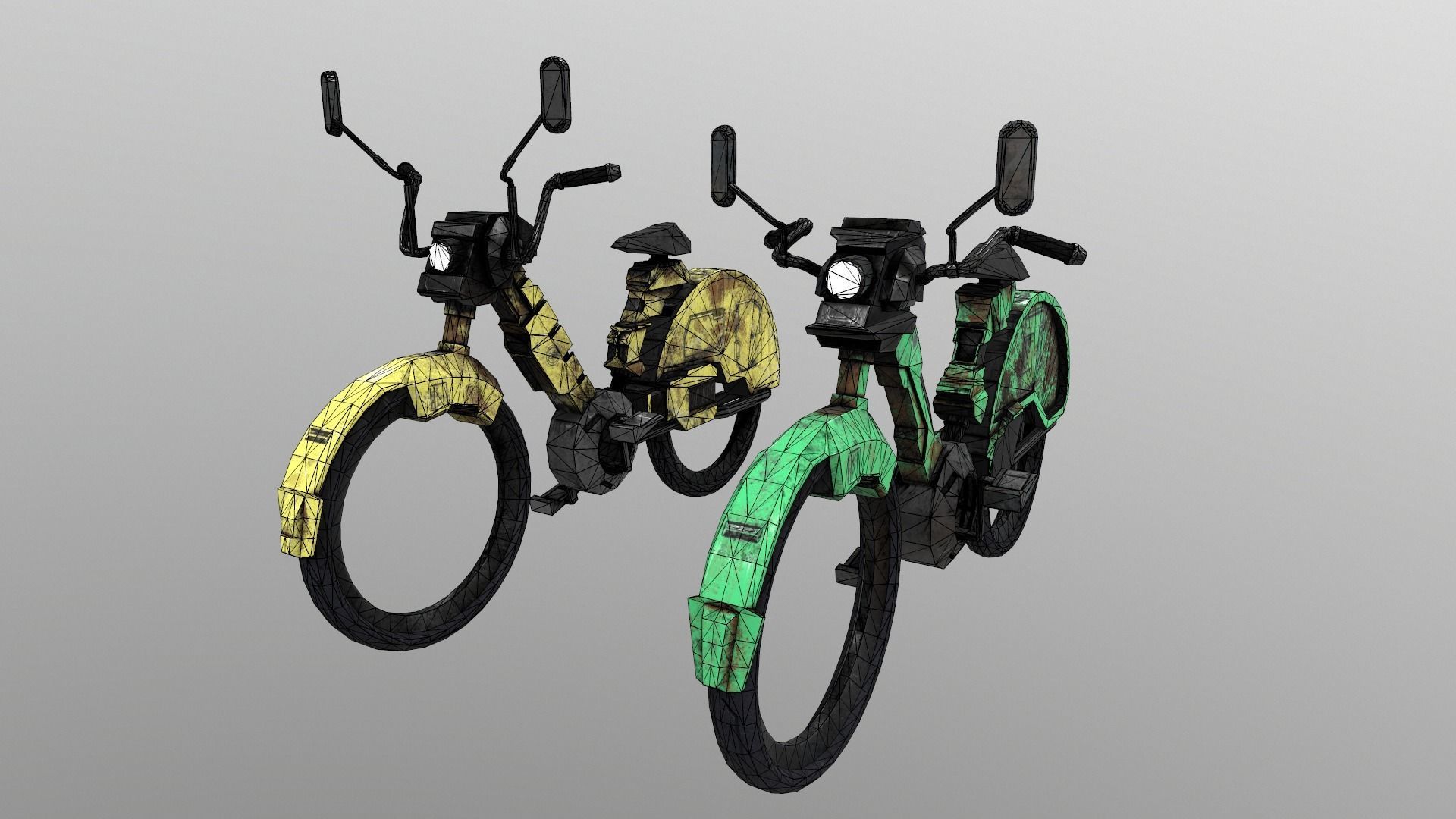 Cyberpunk Motorcycle Low-poly 3D model_15