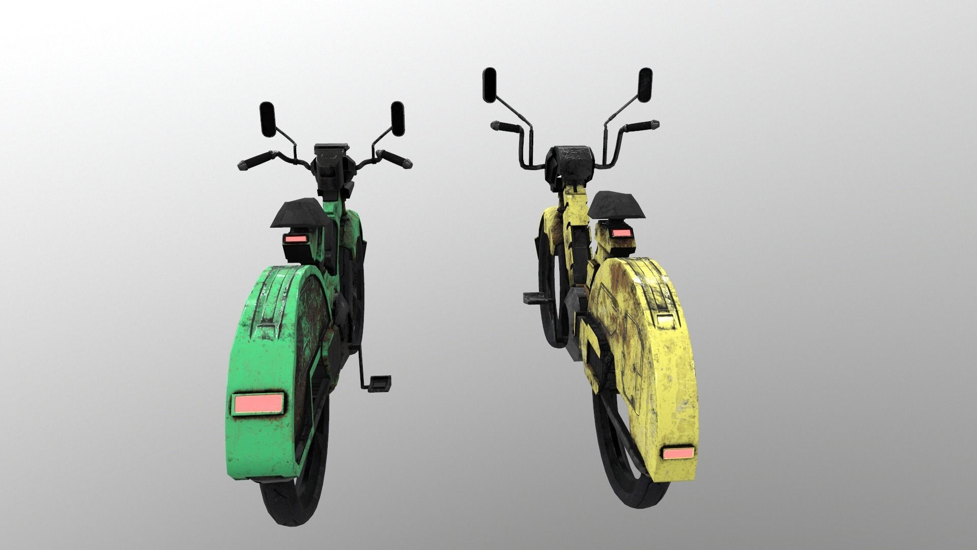 Cyberpunk Motorcycle Low-poly 3D model_8