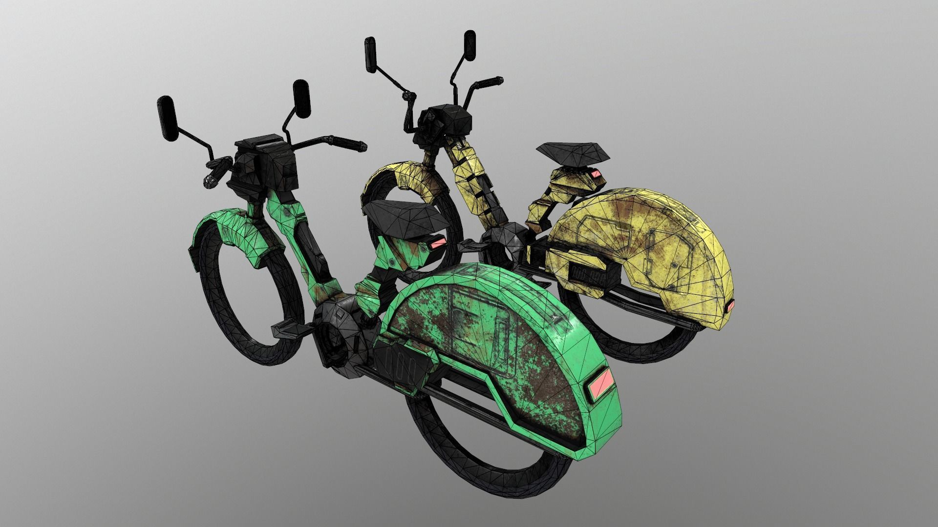 Cyberpunk Motorcycle Low-poly 3D model_12