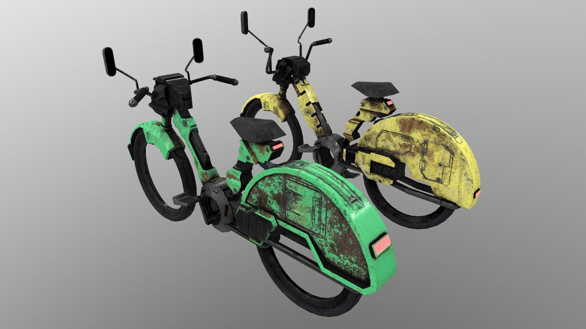 Cyberpunk Motorcycle Low-poly 3D model_1