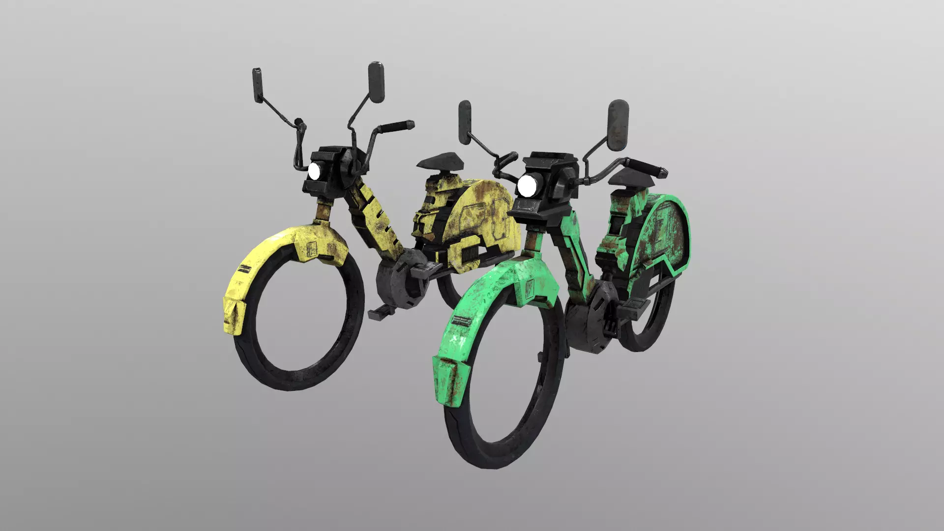 Cyberpunk Motorcycle Low-poly 3D model_0