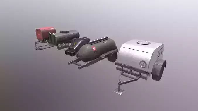 Nuclear Tank Low-poly 3D model