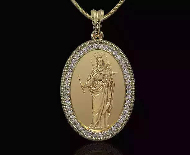 Mary with baby jesus pendant